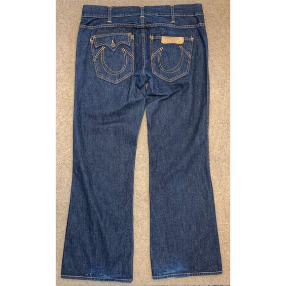 True Religion Danny Bootcut Jeans Mens 38 (40x34) Mid Rise USA Dark Wash Denim - Picture 4 of 9